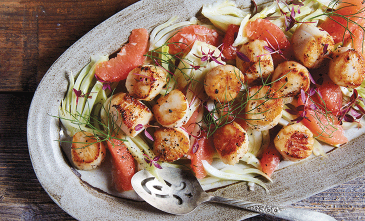 Seared Scallops & Grapefruit Fennel Salad by Erin French of the Lost Kitchen